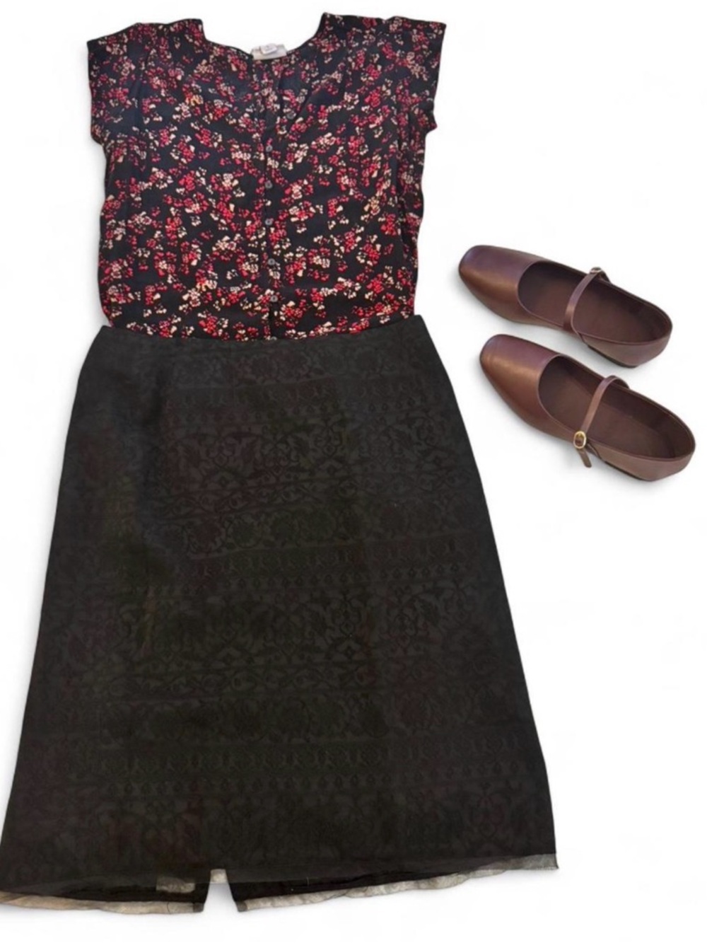 The Limited Black Textured Pencil Skirt